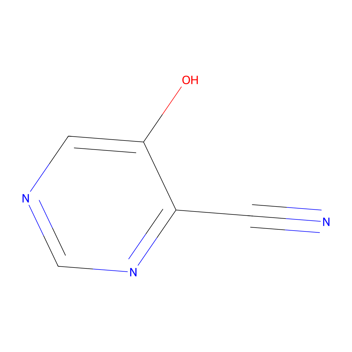 5-Hydroxypyrimidine-4-carbonitrile molecular structure, CAS 1523245-44-4