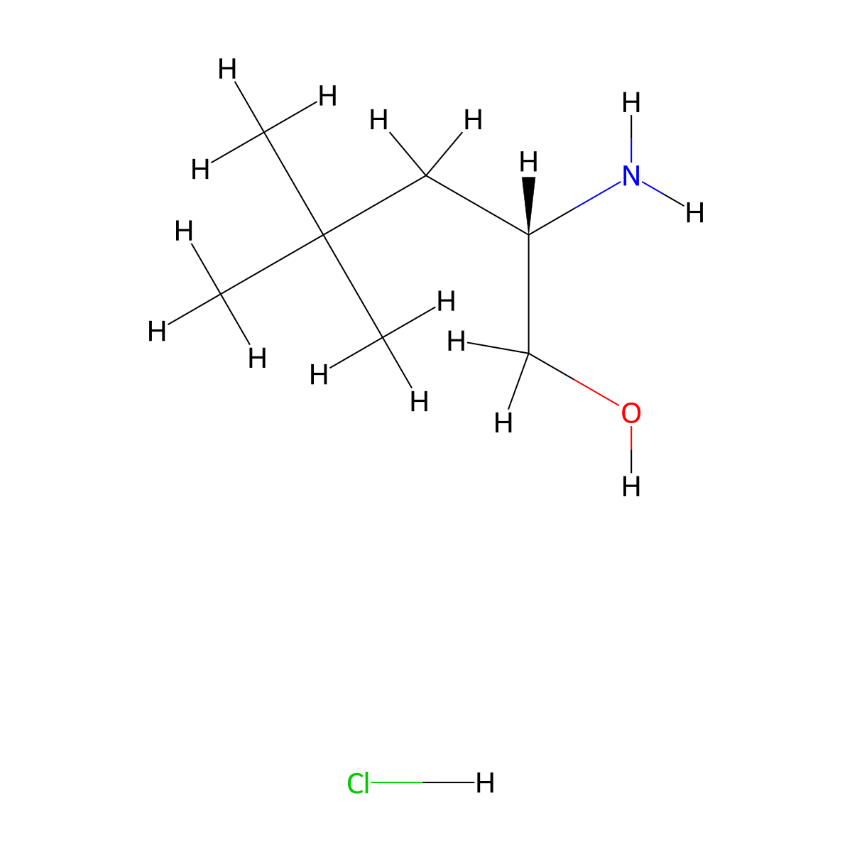 (S)-2-Amino-4,4-dimethylpentan-1-ol hydrochloride molecular structure, CAS 1523246-79-8