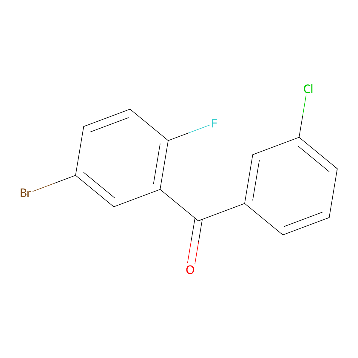 Methanone, (5-bromo-2-fluorophenyl)(3-chlorophenyl)- molecular structure, CAS 1523253-01-1