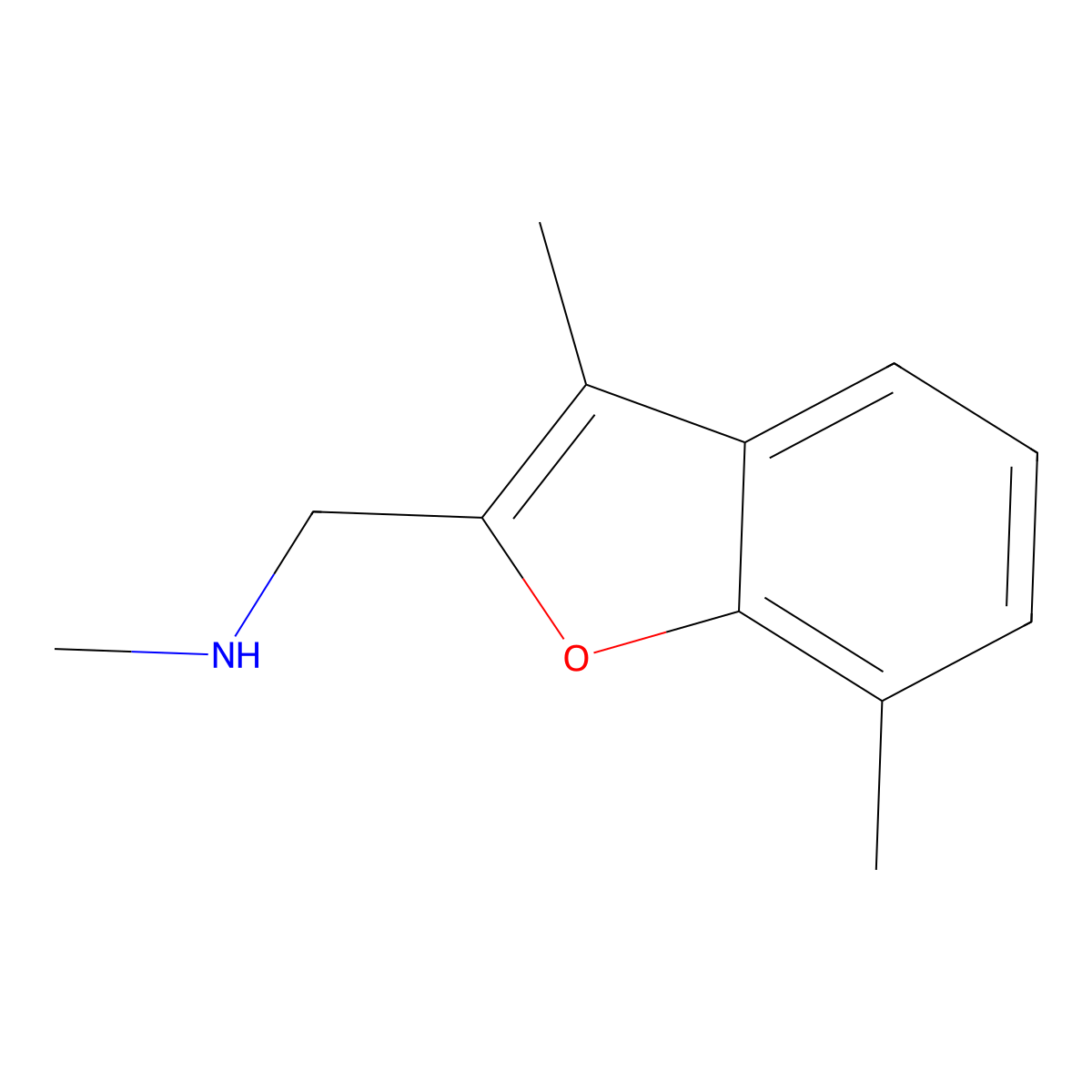 [(3,7-Dimethyl-1-benzofuran-2-yl)methyl](methyl)amine molecular structure, CAS 1523257-46-6