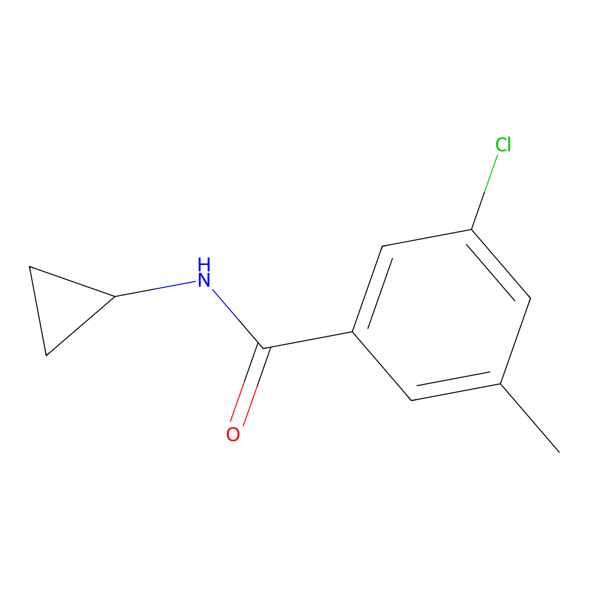3-chloro-N-cyclopropyl-5-methylbenzamide molecular structure, CAS 1523259-88-2