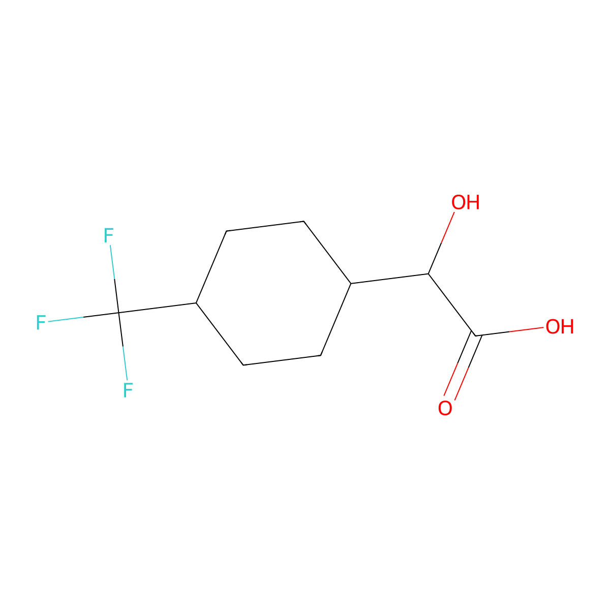 2-Hydroxy-2-[4-(trifluoromethyl)cyclohexyl]acetic acid molecular structure, CAS 1523275-98-0