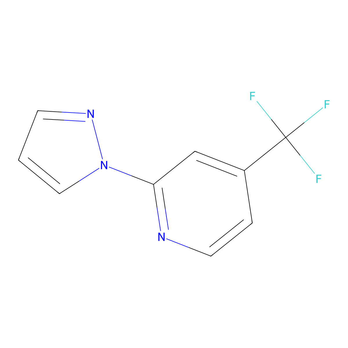 2-(1H-pyrazol-1-yl)-4-(trifluoromethyl)pyridine molecular structure, CAS 1523281-58-4