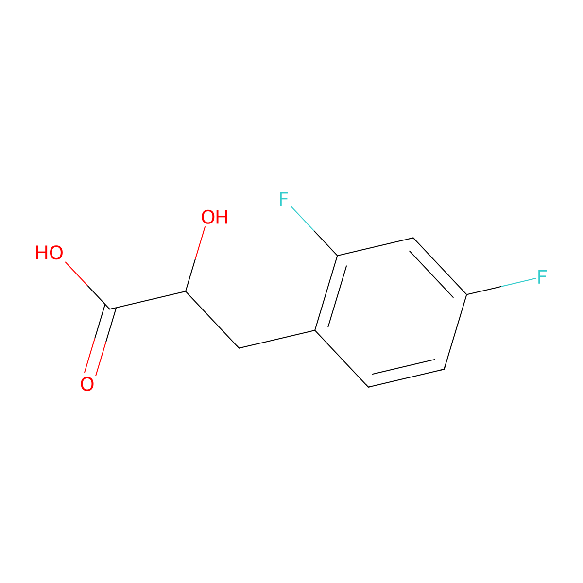 3-(2,4-Difluorophenyl)-2-hydroxypropanoic acid molecular structure, CAS 1523285-07-5
