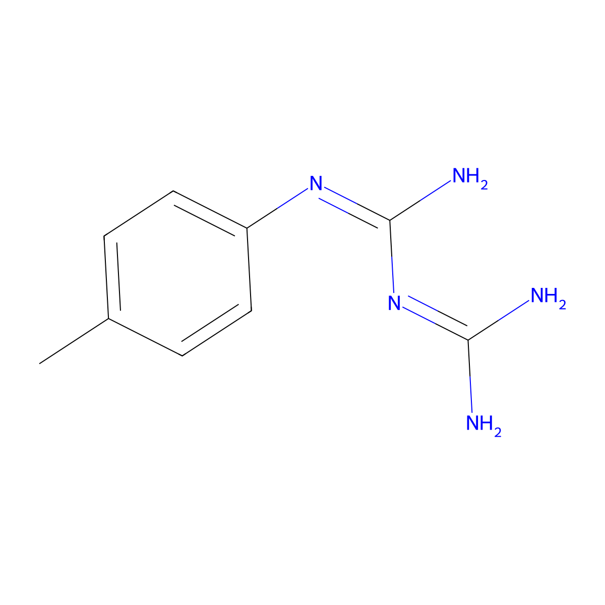 1-carbamimidamido-N-(4-methylphenyl)methanimidamide molecular structure, CAS 15233-33-7