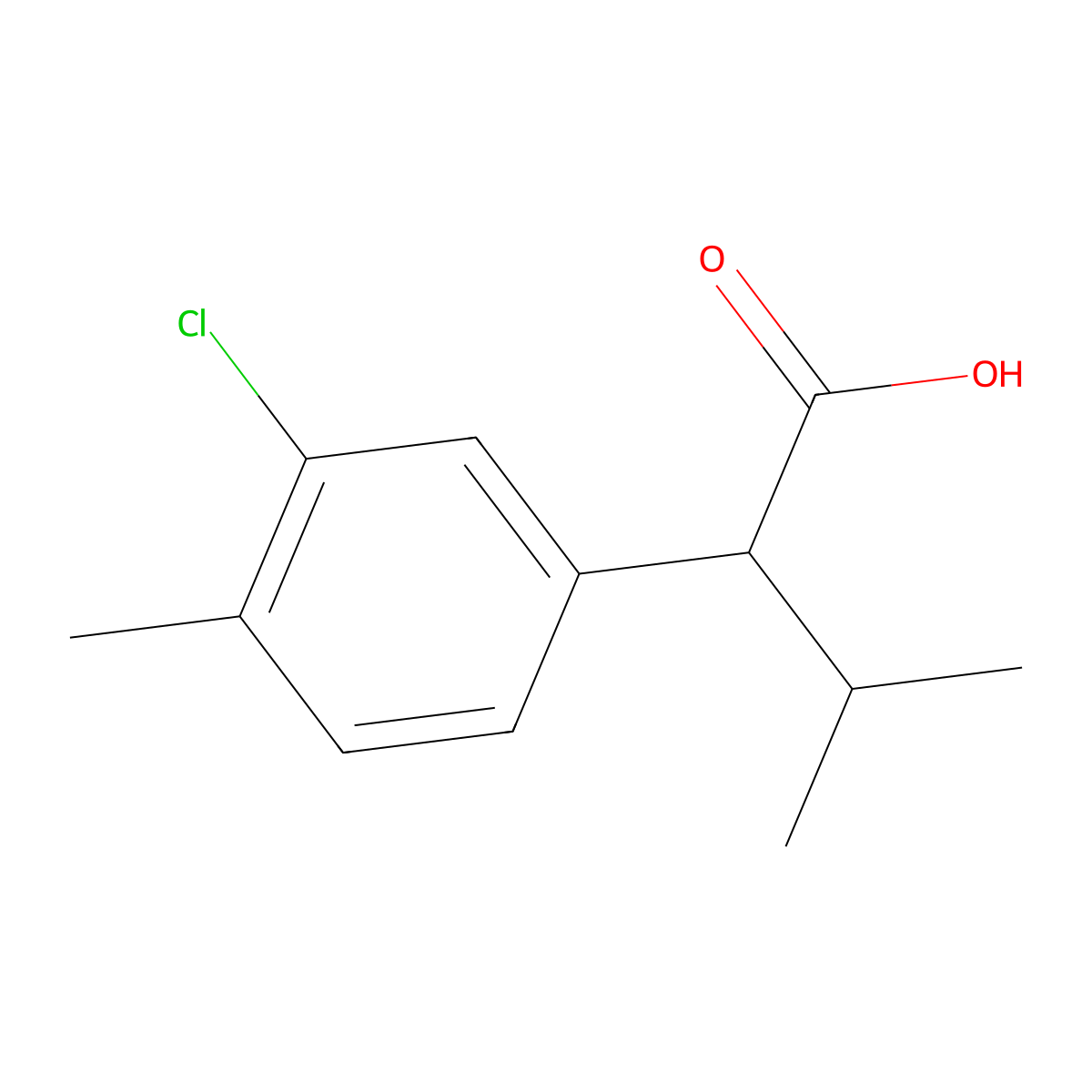 2-(3-Chloro-4-methylphenyl)-3-methylbutanoic acid molecular structure, CAS 1523301-59-8
