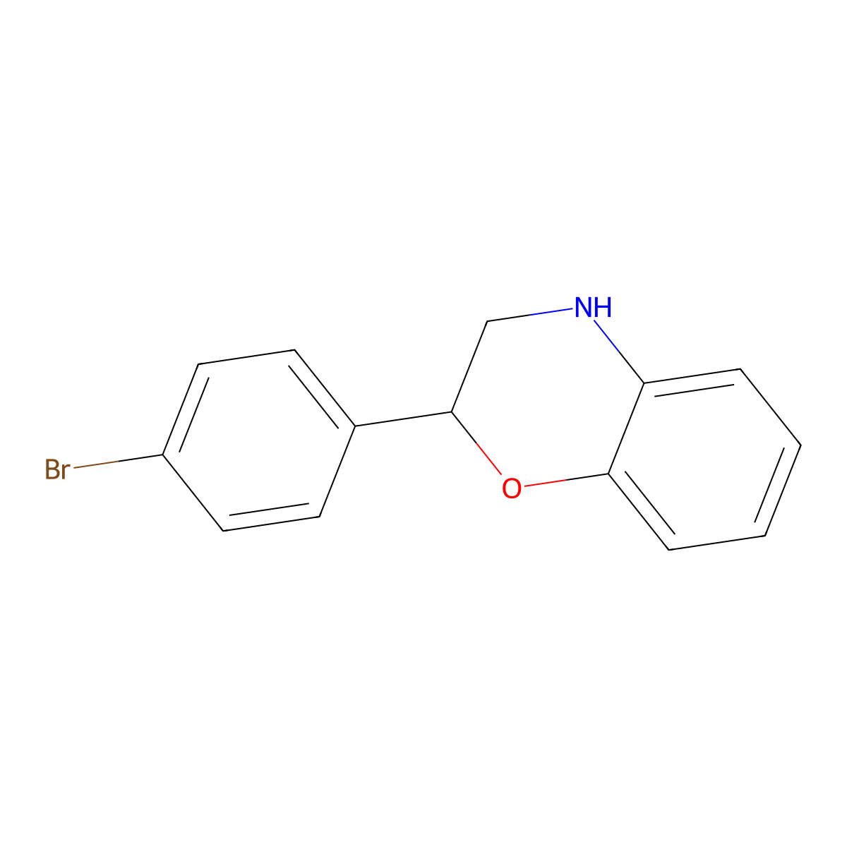 2-(4-bromophenyl)-3,4-dihydro-2H-1,4-benzoxazine molecular structure, CAS 1523303-63-0