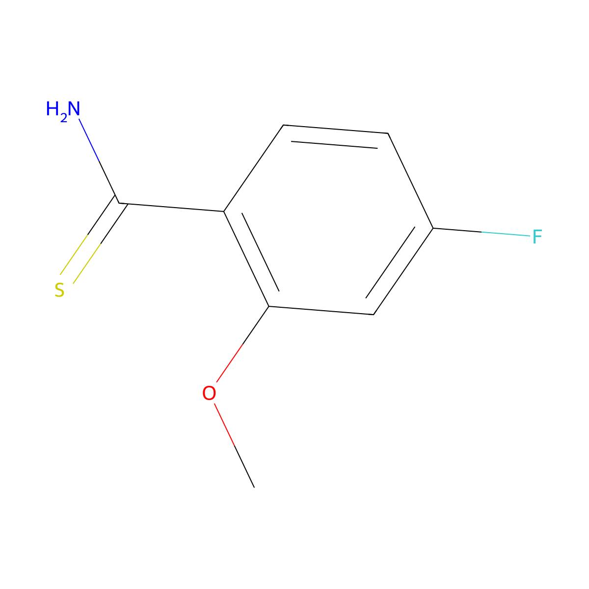 4-Fluoro-2-methoxybenzene-1-carbothioamide molecular structure, CAS 1523309-94-5