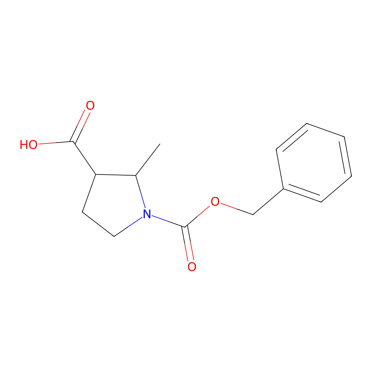 1-((Benzyloxy)carbonyl)-2-methylpyrrolidine-3-carboxylic acid molecular structure, CAS 1523333-48-3