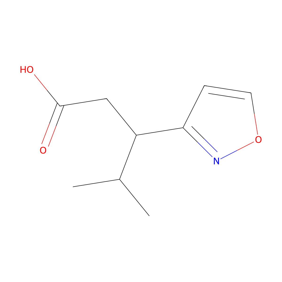 4-Methyl-3-(1,2-oxazol-3-yl)pentanoicacid molecular structure, CAS 1523346-93-1