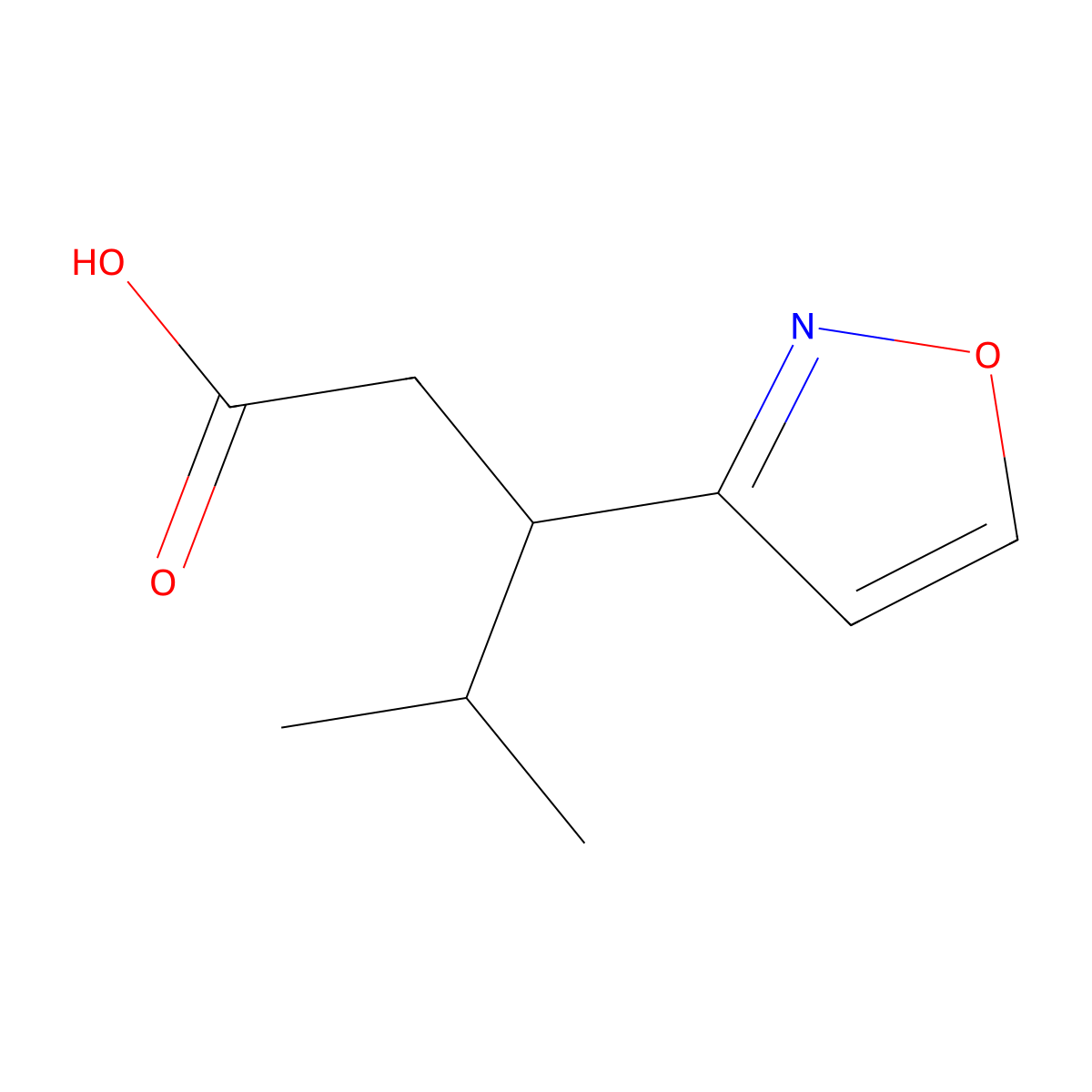 4-Methyl-3-(1,2-oxazol-3-yl)pentanoicacid molecular structure, CAS 1523346-93-1