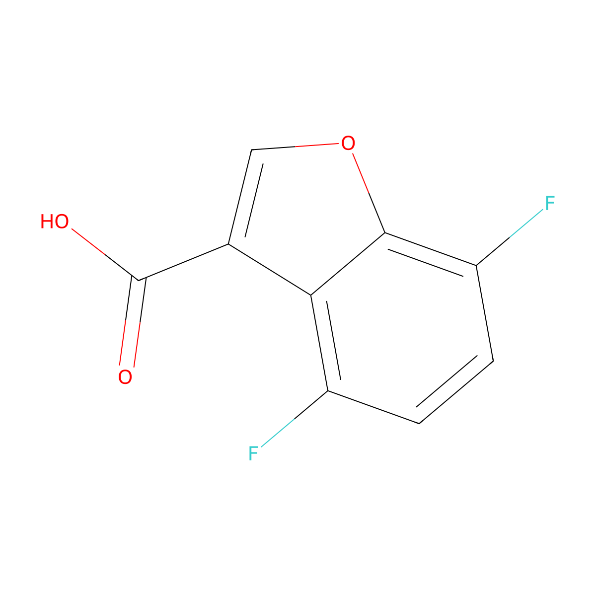 4,7-Difluoro-1-benzofuran-3-carboxylic acid molecular structure, CAS 1523352-94-4
