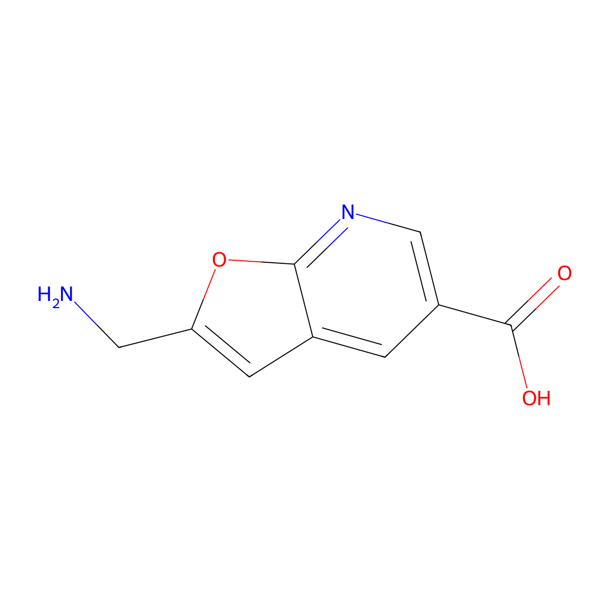 2-(Aminomethyl)furo[2,3-b]pyridine-5-carboxylic acid molecular structure, CAS 1523356-84-4