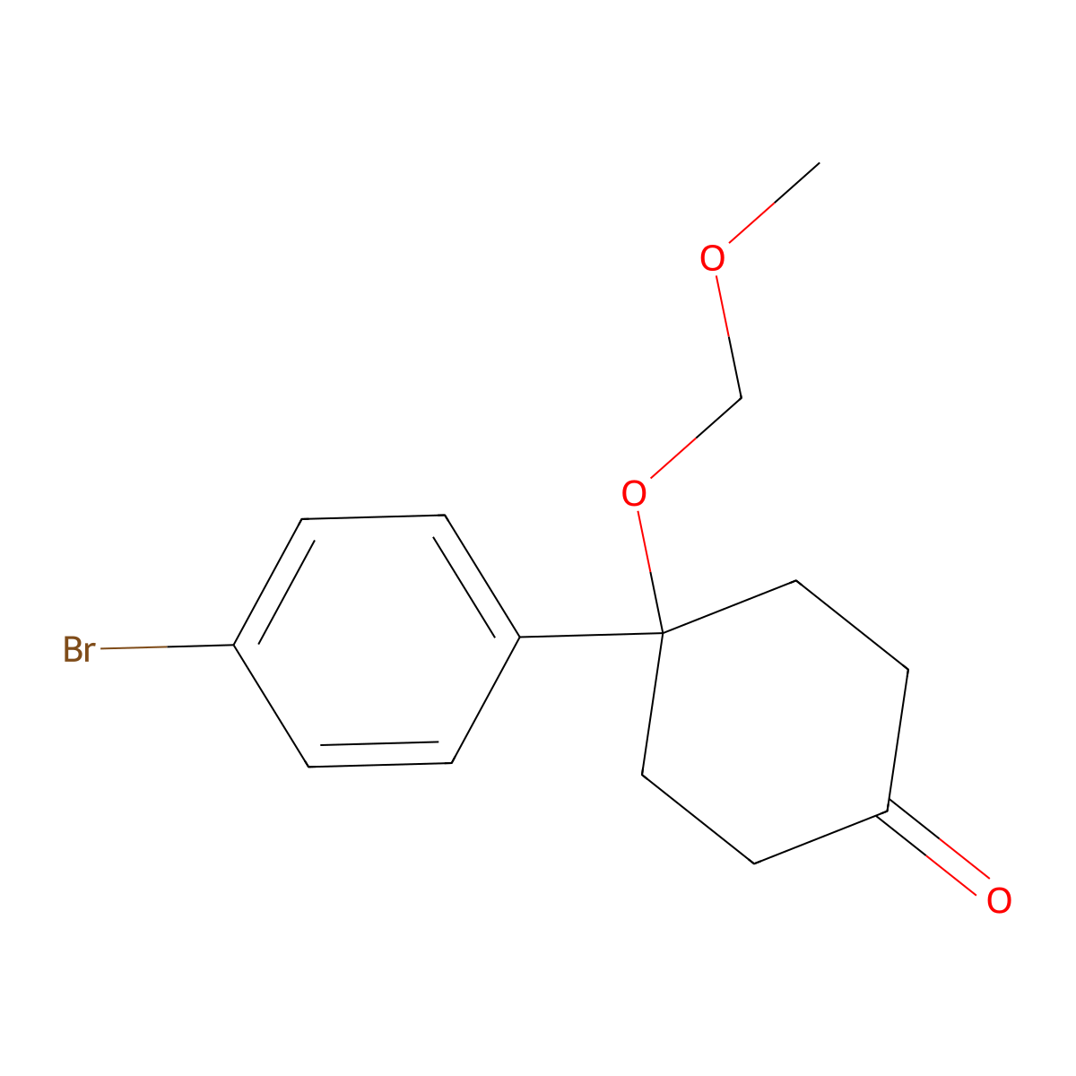 4-(4-Bromophenyl)-4-(methoxymethoxy)cyclohexanone molecular structure, CAS 1523365-96-9