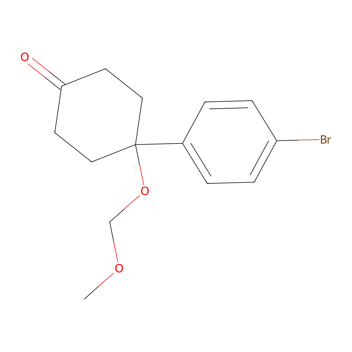 4-(4-Bromophenyl)-4-(methoxymethoxy)cyclohexanone molecular structure, CAS 1523365-96-9