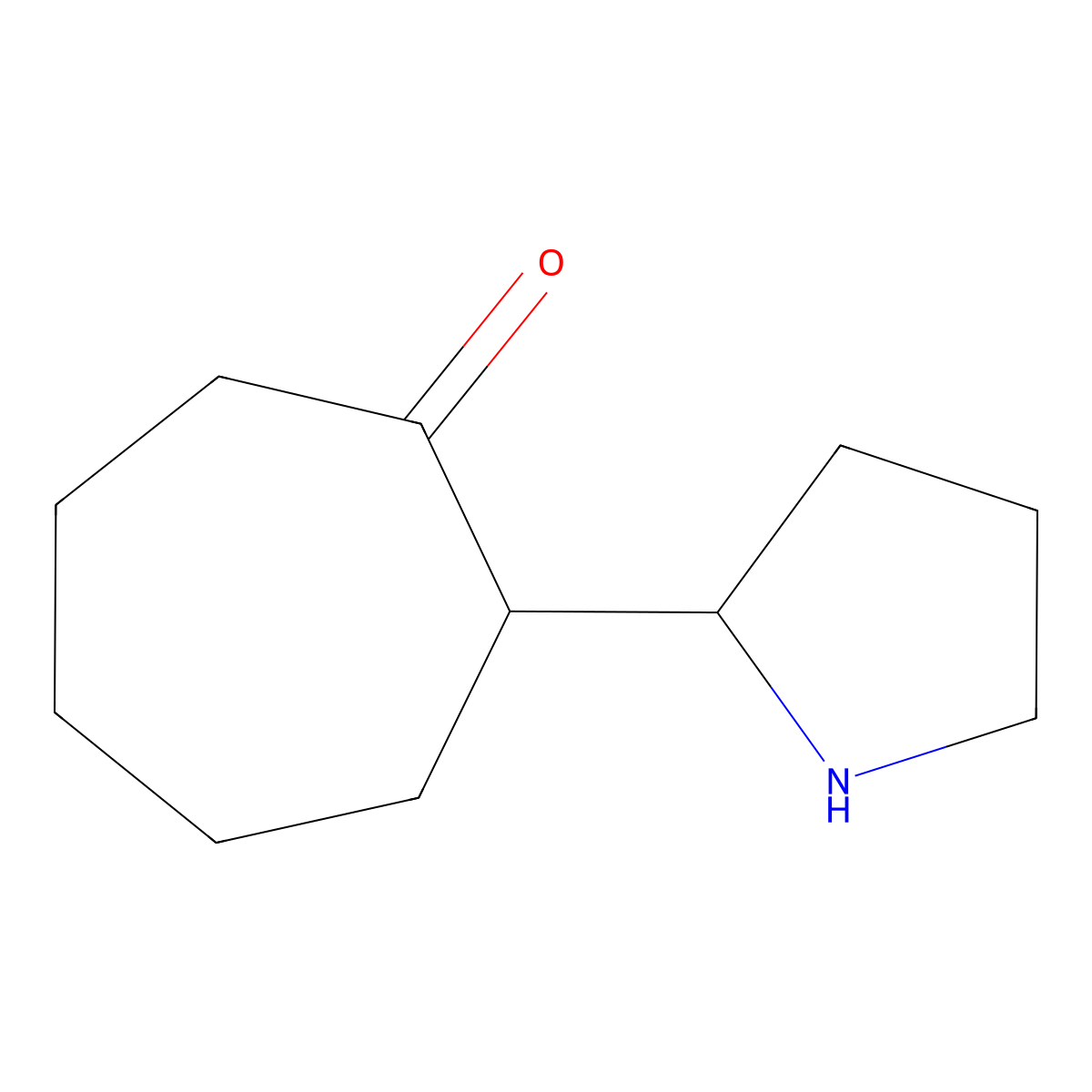2-(Pyrrolidin-2-yl)cycloheptan-1-one molecular structure, CAS 1523369-32-5