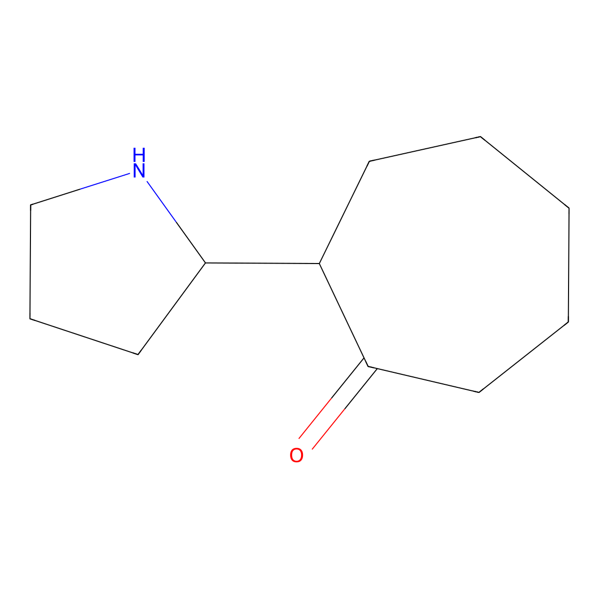 2-(Pyrrolidin-2-yl)cycloheptan-1-one molecular structure, CAS 1523369-32-5