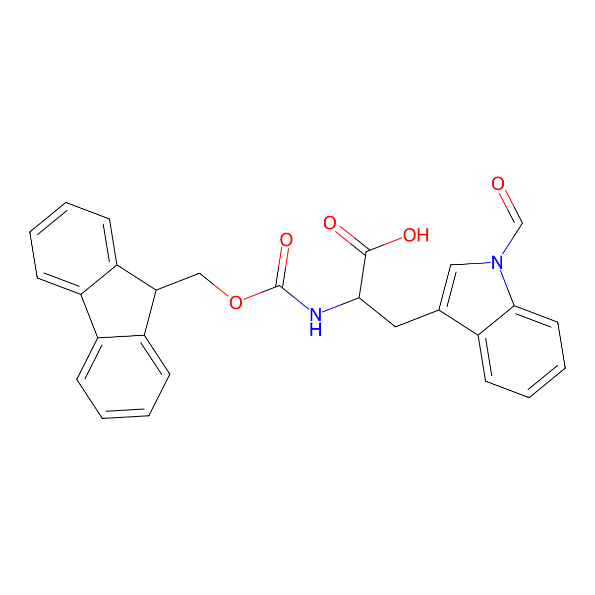 N-(((9H-Fluoren-9-yl)methoxy)carbonyl)-1-formyl-L-tryptophan molecular structure, CAS 152338-45-9