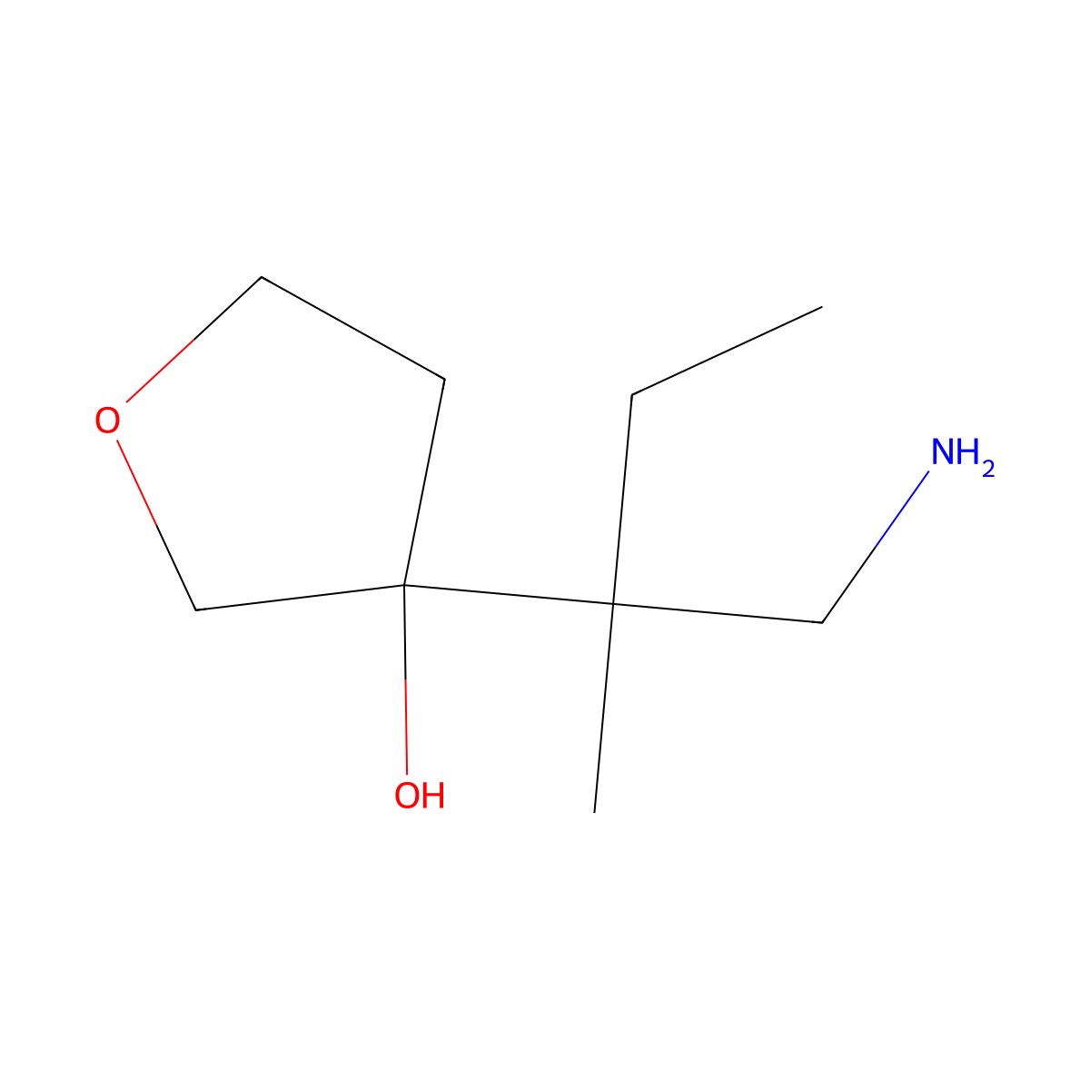 3-(1-Amino-2-methylbutan-2-yl)oxolan-3-ol molecular structure, CAS 1523386-32-4