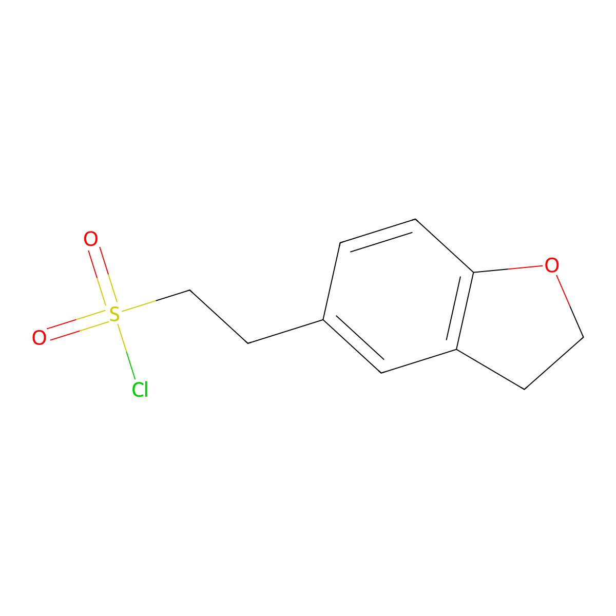 2-(2,3-Dihydro-1-benzofuran-5-yl)ethane-1-sulfonyl chloride molecular structure, CAS 1523391-72-1