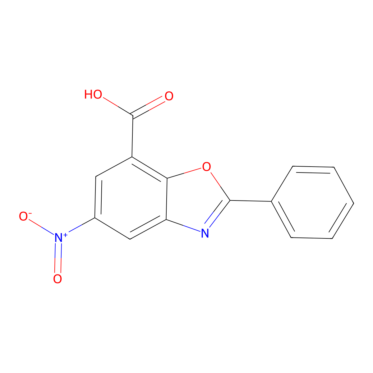 5-Nitro-2-phenyl-1,3-benzoxazole-7-carboxylic acid molecular structure, CAS 1523392-36-0