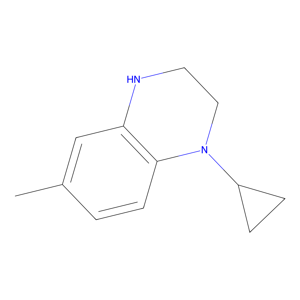 1-Cyclopropyl-6-methyl-1,2,3,4-tetrahydroquinoxaline molecular structure, CAS 1523393-38-5
