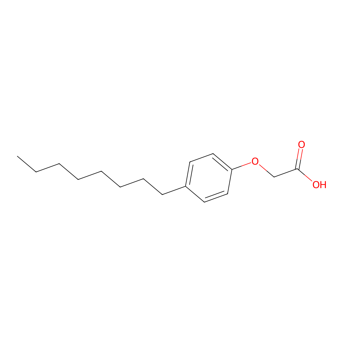 Acetic acid, (4-octylphenoxy)- molecular structure, CAS 15234-85-2