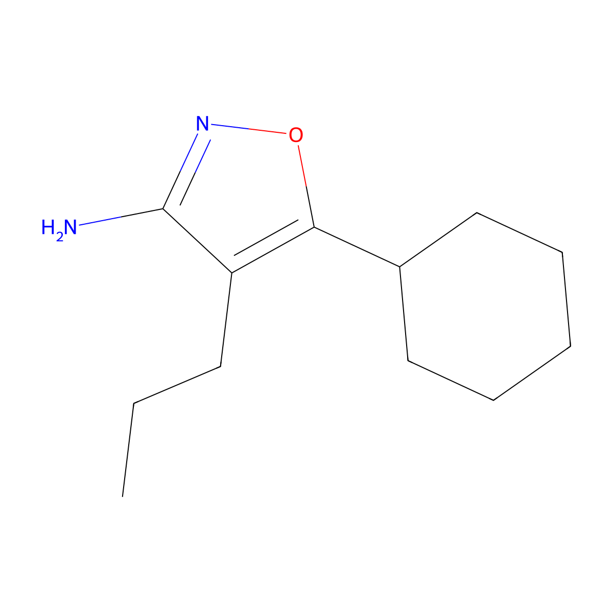 5-Cyclohexyl-4-propyl-1,2-oxazol-3-amine molecular structure, CAS 1523400-42-1