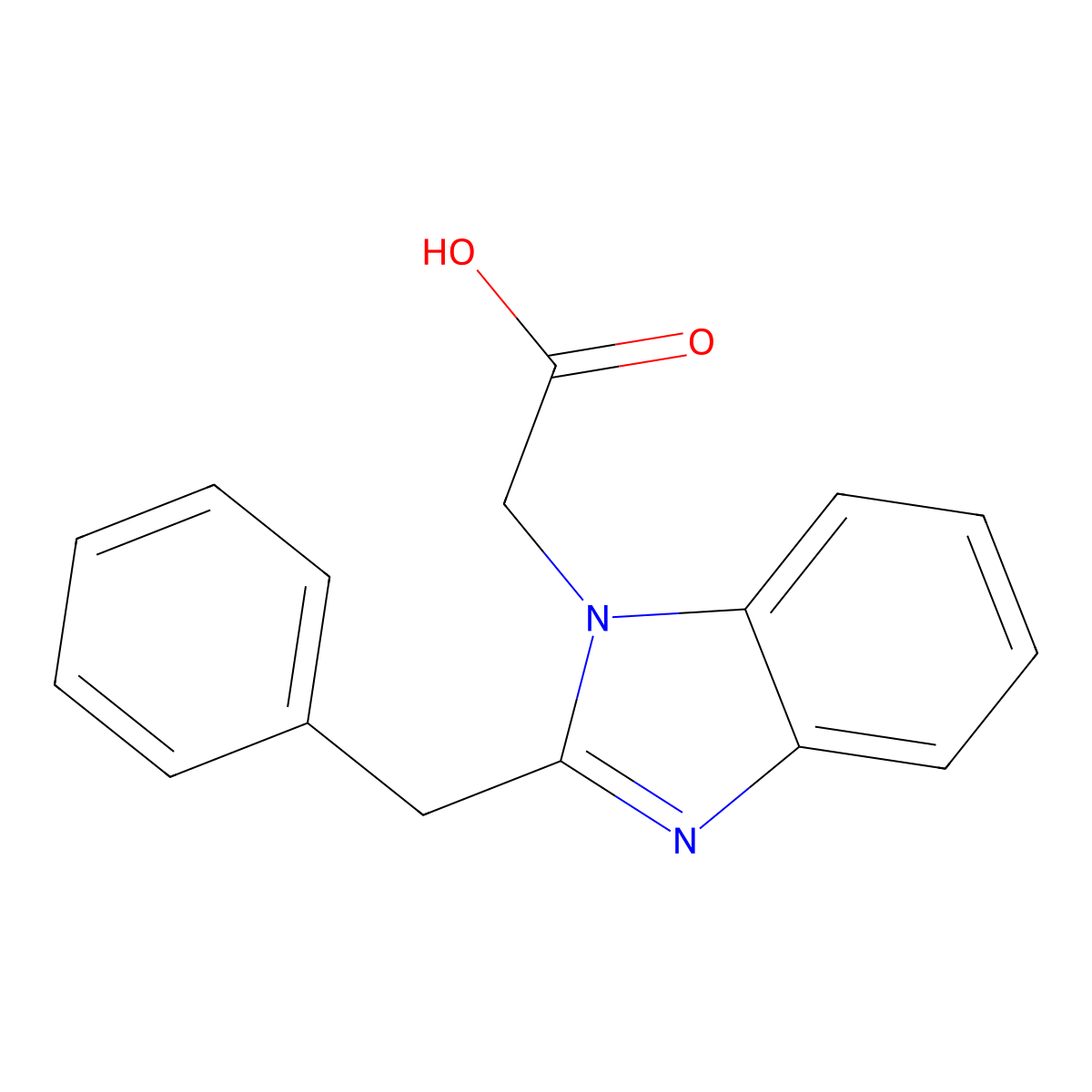 (2-Benzyl-1H-benzimidazol-1-yl)acetic acid molecular structure, CAS 152342-26-2