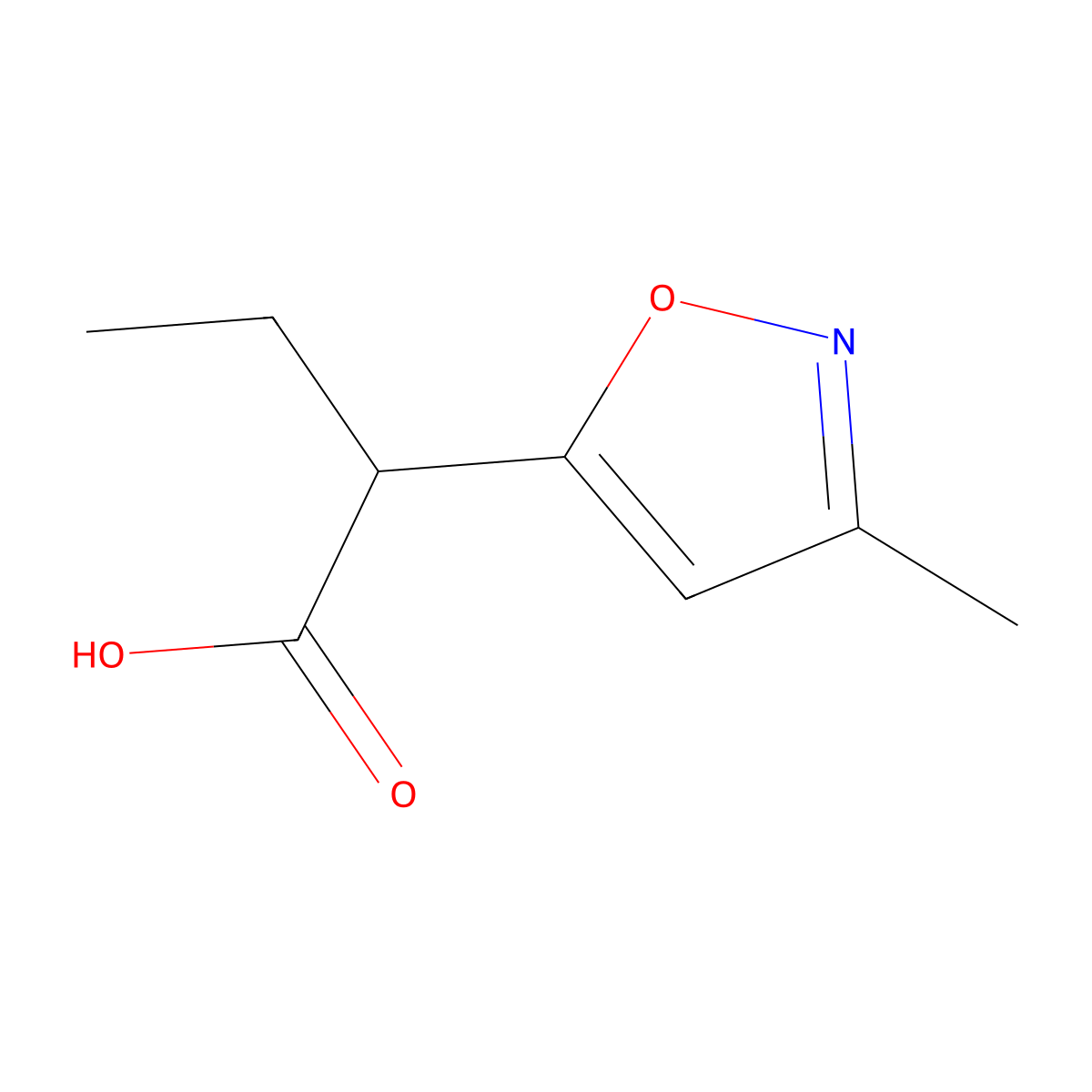 2-(3-Methyl-1,2-oxazol-5-yl)butanoic acid molecular structure, CAS 1523423-18-8