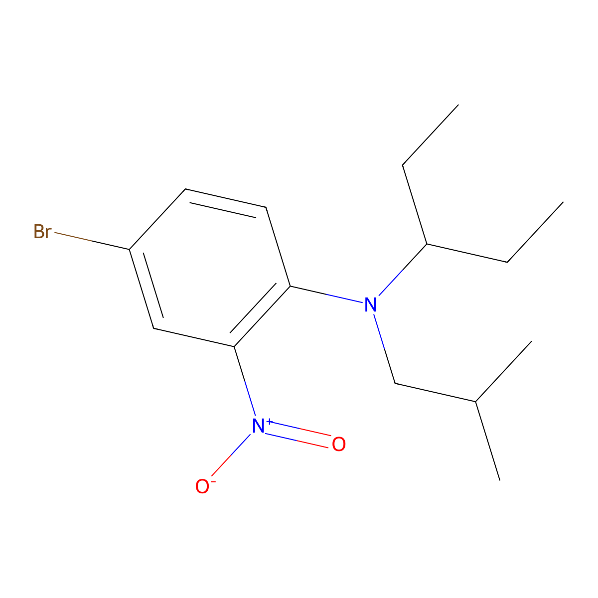 4-Bromo-N-isobutyl-2-nitro-n-(pentan-3-yl)aniline molecular structure, CAS 1523426-49-4