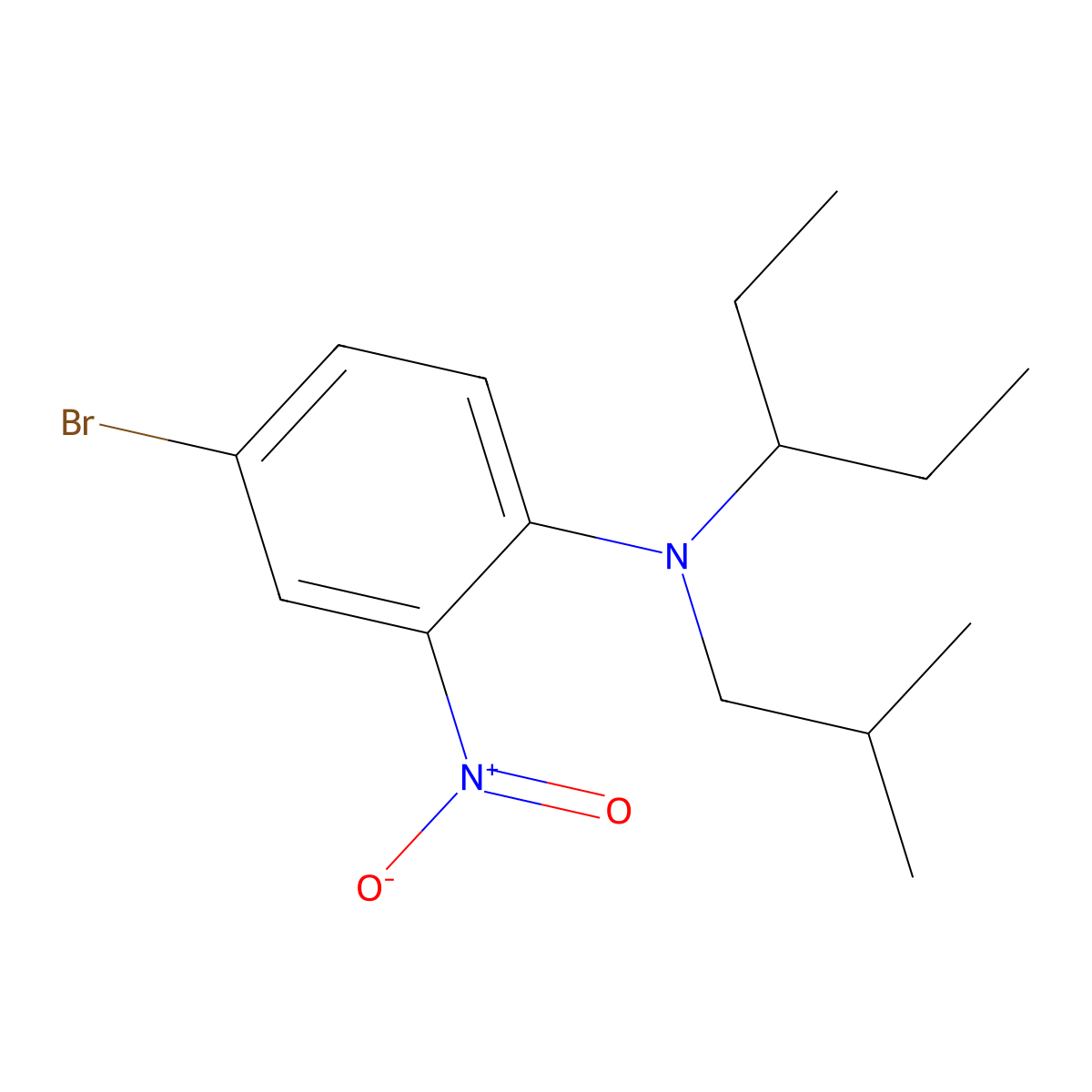 4-Bromo-N-isobutyl-2-nitro-n-(pentan-3-yl)aniline molecular structure, CAS 1523426-49-4