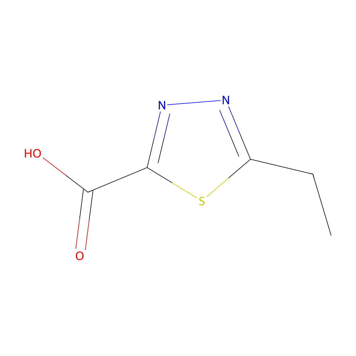 5-Ethyl-1,3,4-thiadiazole-2-carboxylic acid molecular structure, CAS 1523440-52-9
