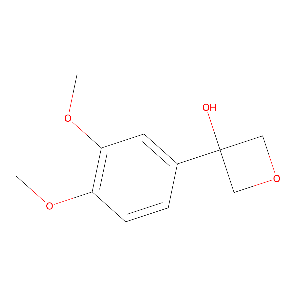 3-(3,4-Dimethoxyphenyl)-3-oxetanol molecular structure, CAS 1523449-67-3