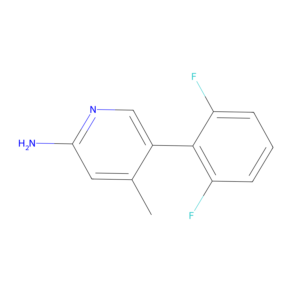 5-(2,6-Difluorophenyl)-4-methyl-2-pyridinamine molecular structure, CAS 1523462-22-7