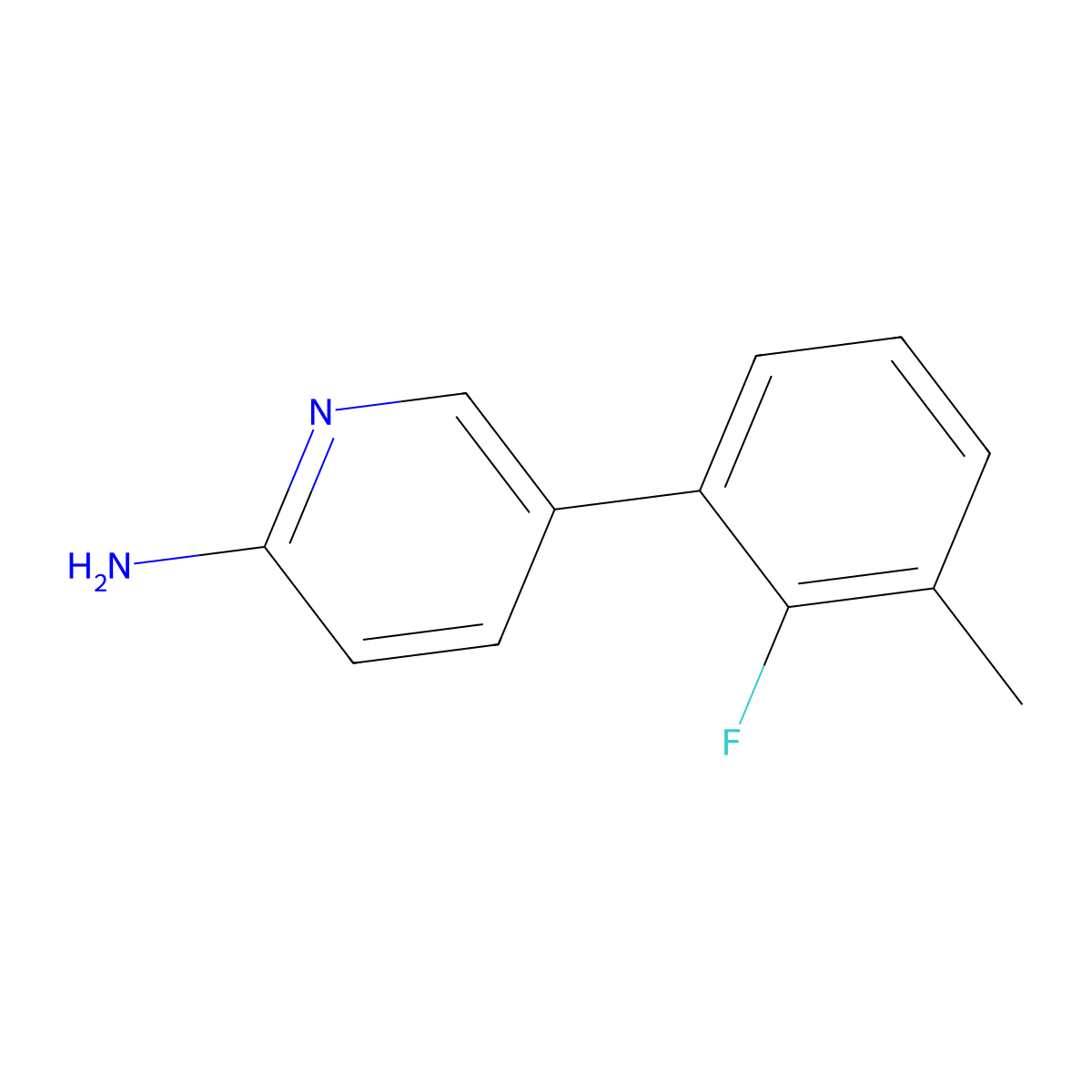 5-(2-Fluoro-3-methylphenyl)-2-pyridinamine molecular structure, CAS 1523468-04-3