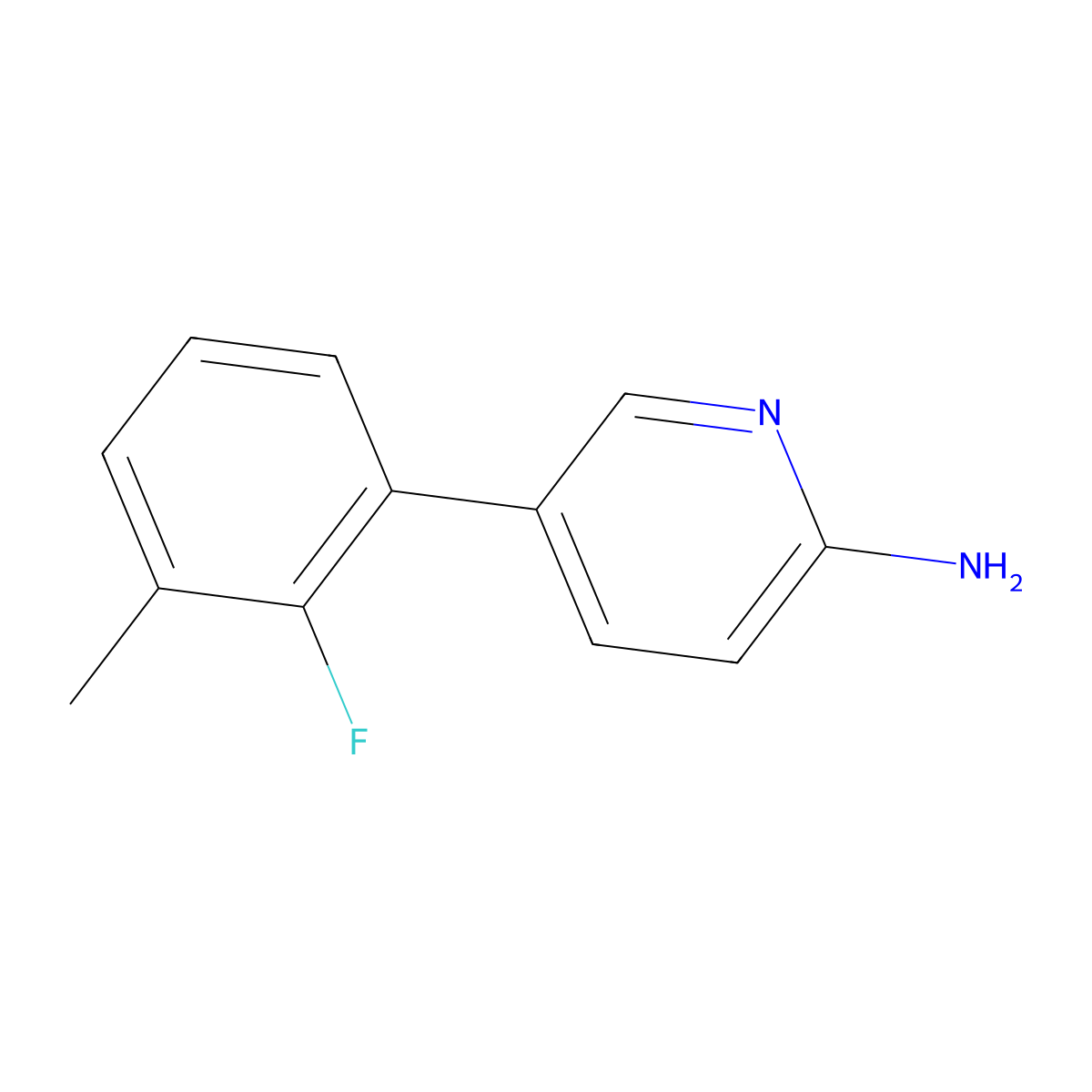 5-(2-Fluoro-3-methylphenyl)-2-pyridinamine molecular structure, CAS 1523468-04-3