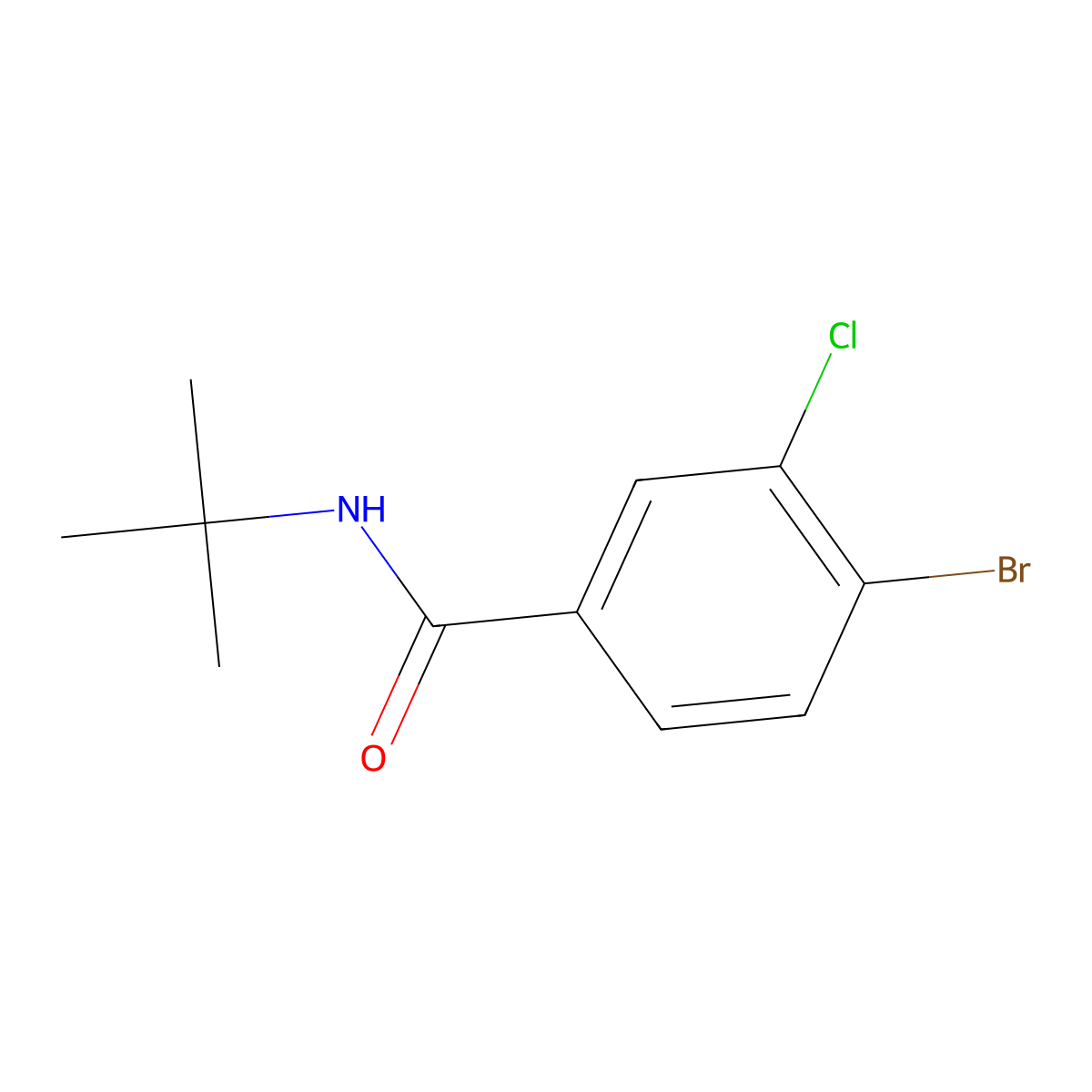 4-Bromo-3-chloro-N-(1,1-dimethylethyl)benzamide molecular structure, CAS 1523476-31-4