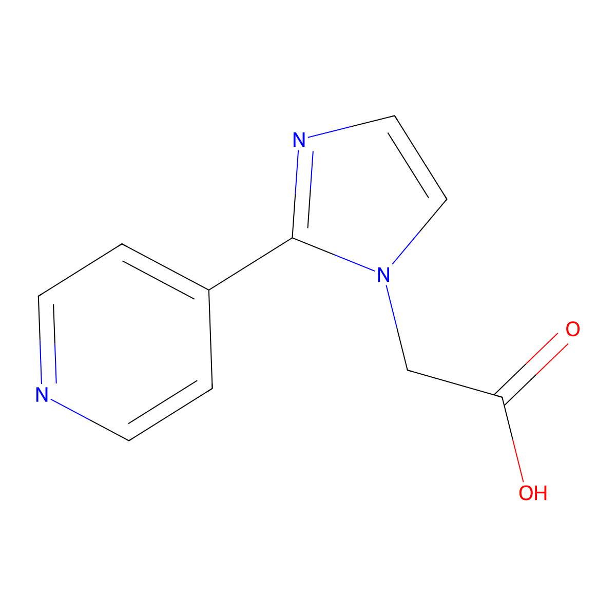 2-[2-(Pyridin-4-yl)-1H-imidazol-1-yl]acetic acid molecular structure, CAS 1523479-74-4