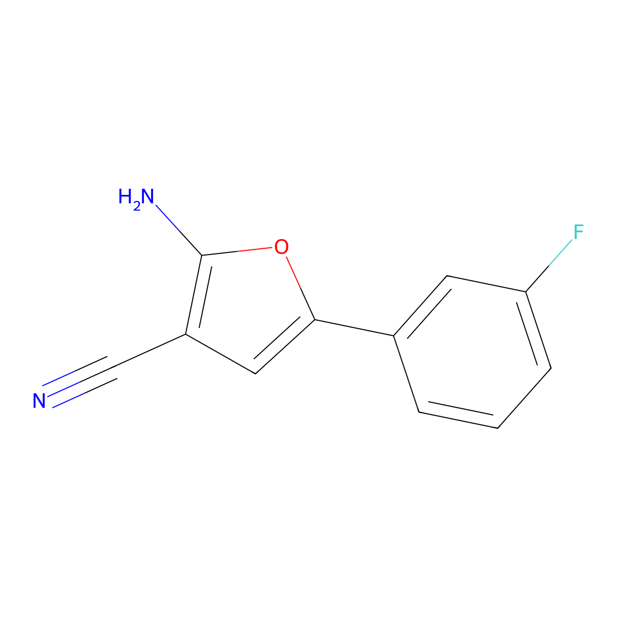 2-Amino-5-(3-fluorophenyl)furan-3-carbonitrile molecular structure, CAS 1523485-77-9