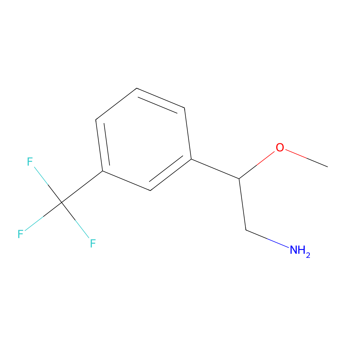 2-Methoxy-2-[3-(trifluoromethyl)phenyl]ethanamine molecular structure, CAS 15235-08-2