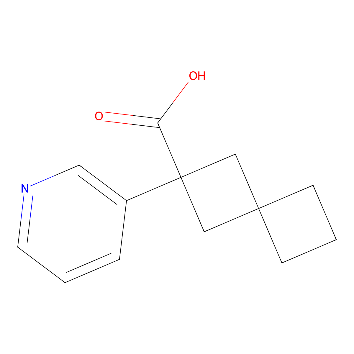 2-(Pyridin-3-yl)spiro[3.3]heptane-2-carboxylic acid molecular structure, CAS 1523500-32-4