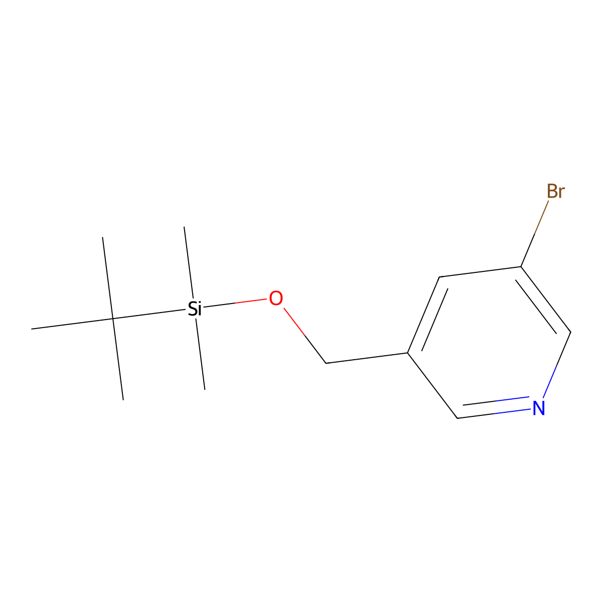 3-Bromo-5-(((tert-butyldimethylsilyl)oxy)methyl)pyridine molecular structure, CAS 152351-91-2