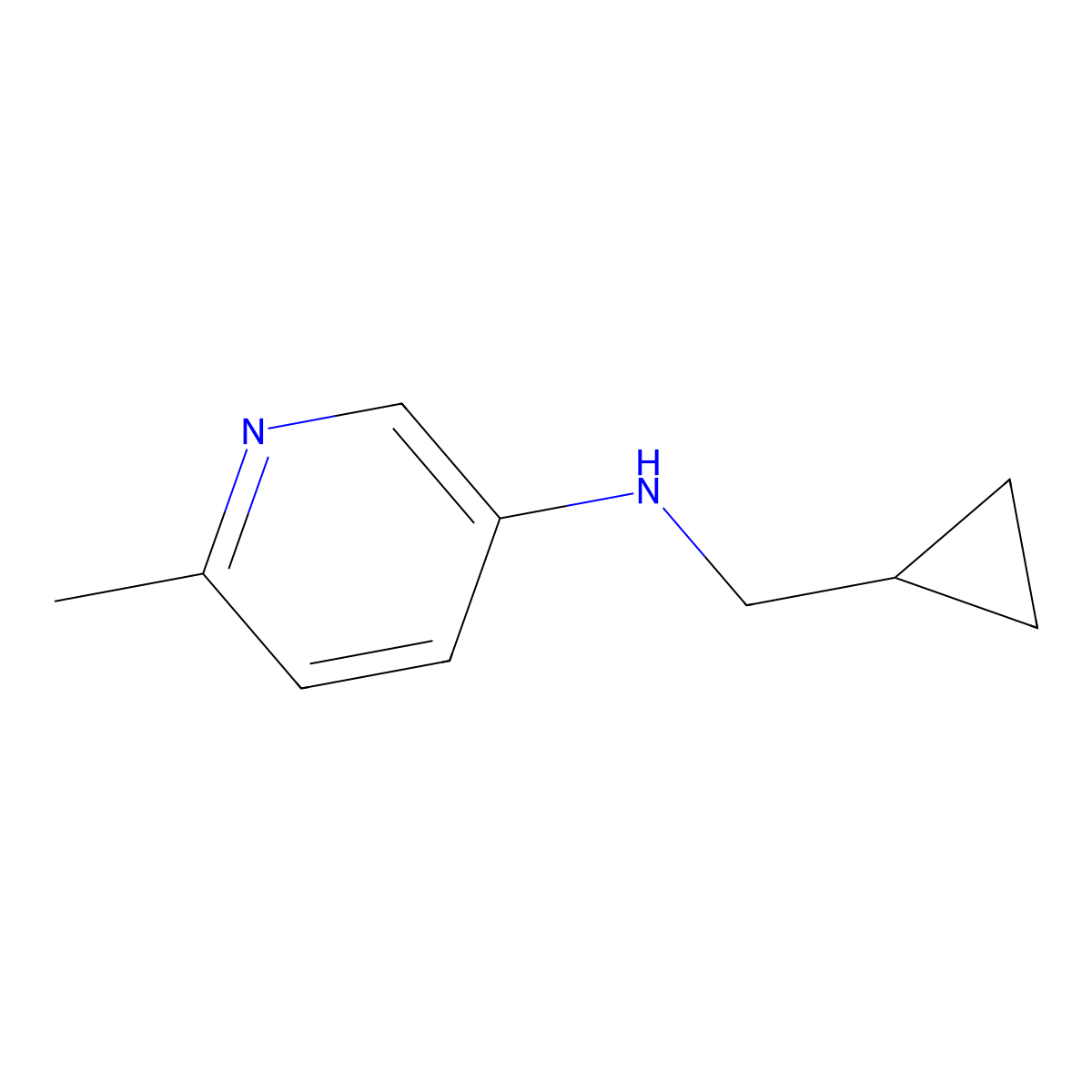 N-(cyclopropylmethyl)-6-methylpyridin-3-amine molecular structure, CAS 1523513-70-3