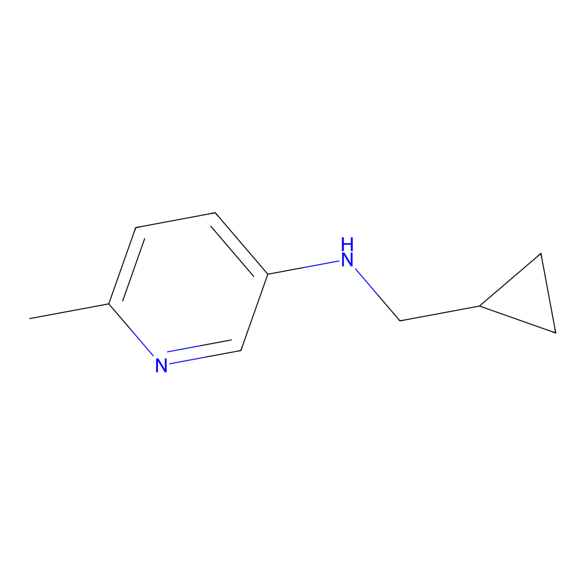 N-(cyclopropylmethyl)-6-methylpyridin-3-amine molecular structure, CAS 1523513-70-3