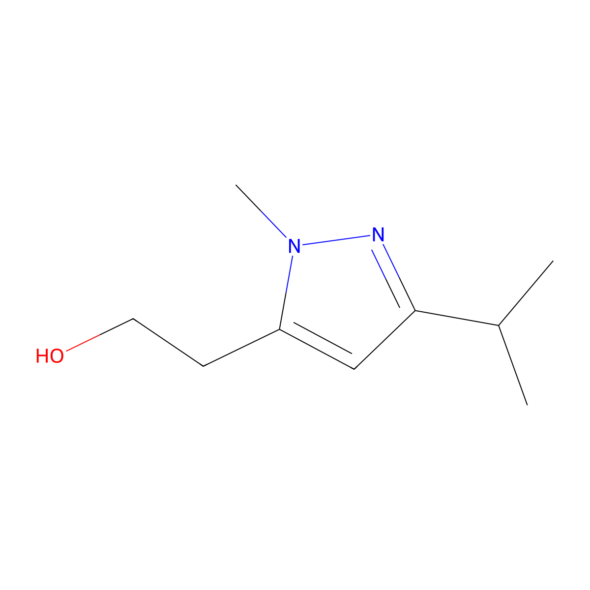 2-[1-Methyl-3-(propan-2-yl)-1H-pyrazol-5-yl]ethan-1-ol molecular structure, CAS 1523517-07-8