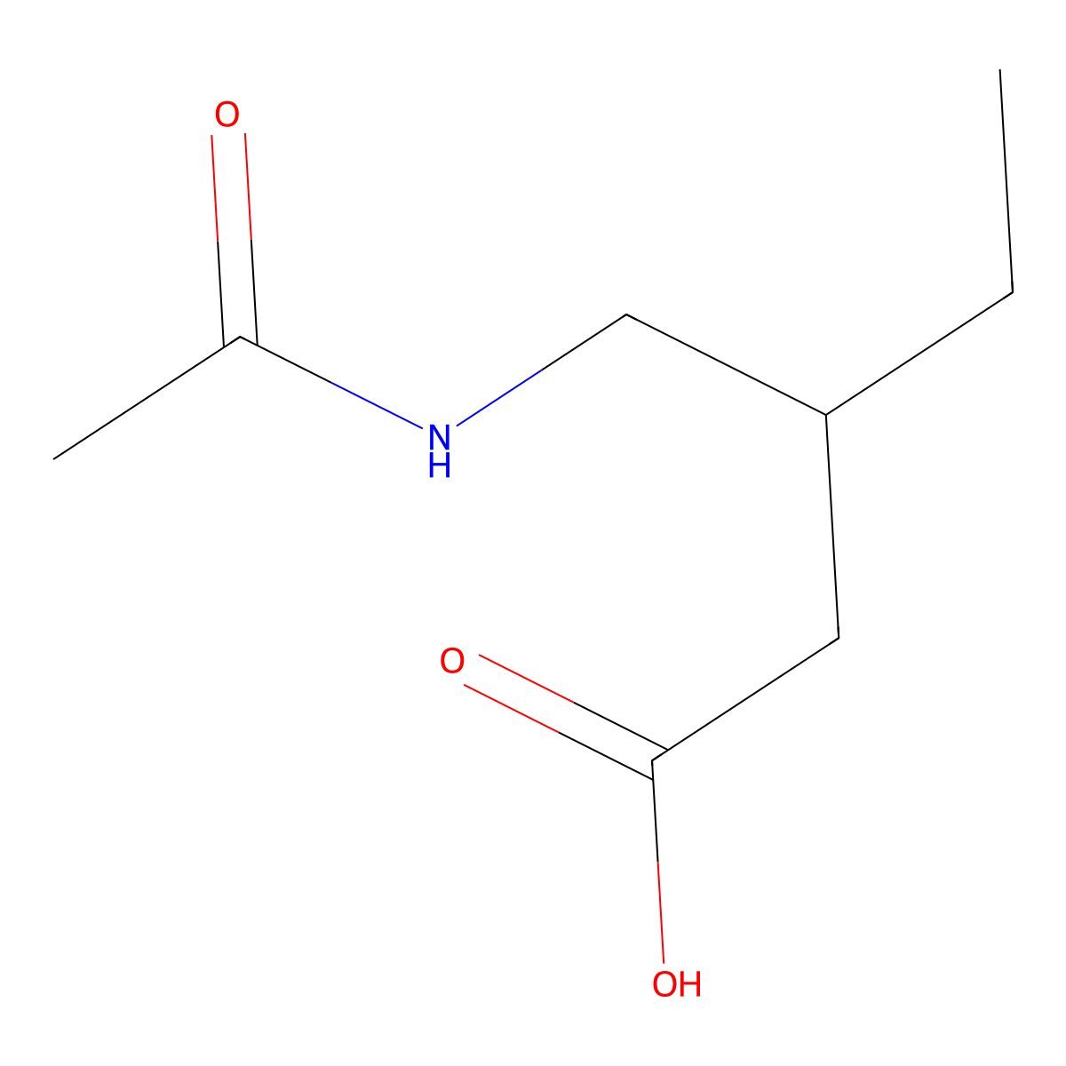 3-(Acetamidomethyl)pentanoic acid molecular structure, CAS 1523517-84-1