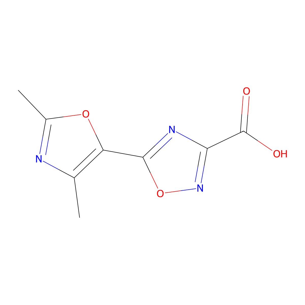 5-(Dimethyl-1,3-oxazol-5-yl)-1,2,4-oxadiazole-3-carboxylic acid molecular structure, CAS 1523522-29-3