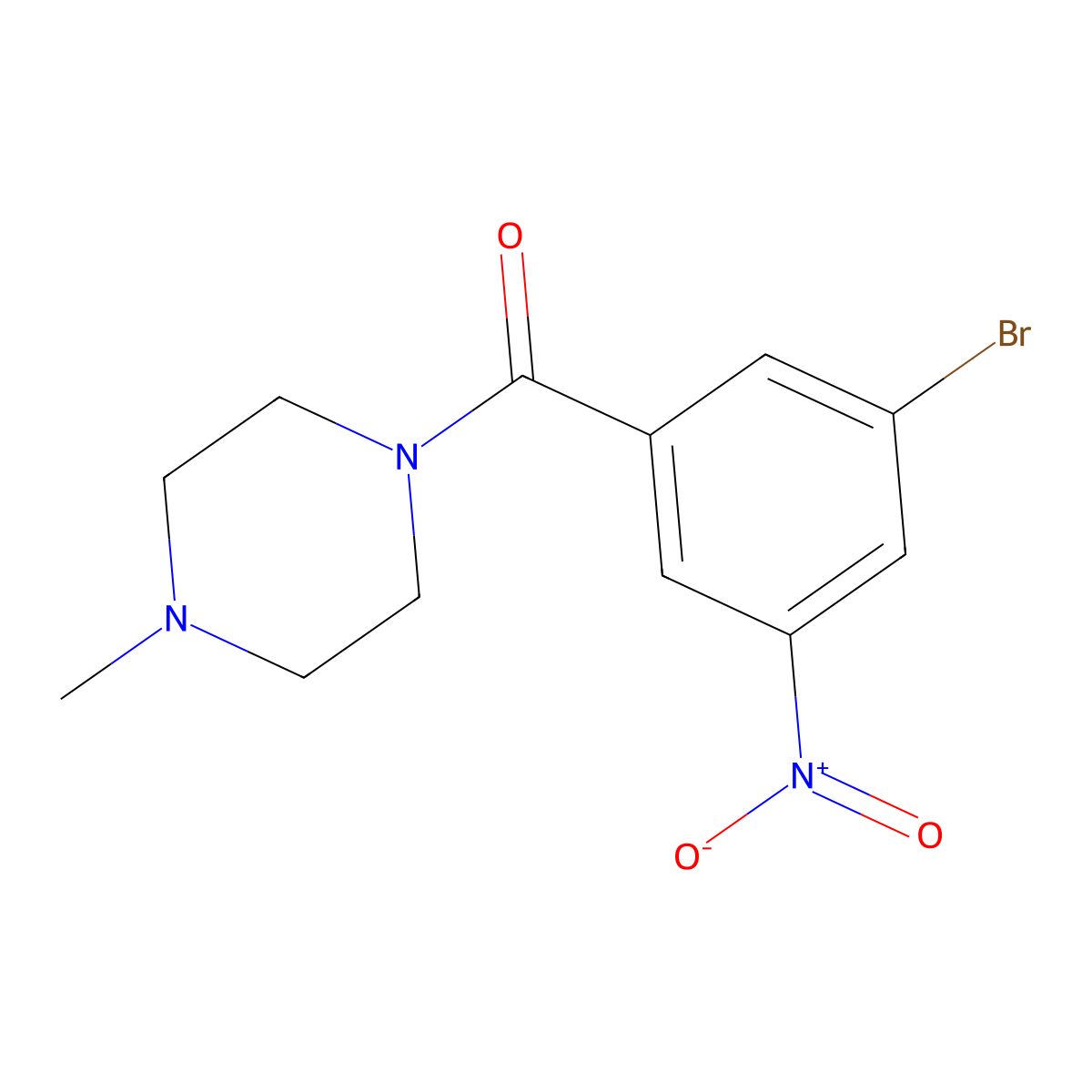 (3-Bromo-5-nitrophenyl)(4-methylpiperazin-1-yl)methanone molecular structure, CAS 1523525-53-2