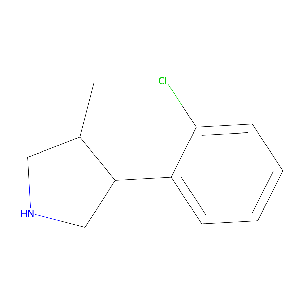 3-(2-Chlorophenyl)-4-methylpyrrolidine molecular structure, CAS 1523529-31-8
